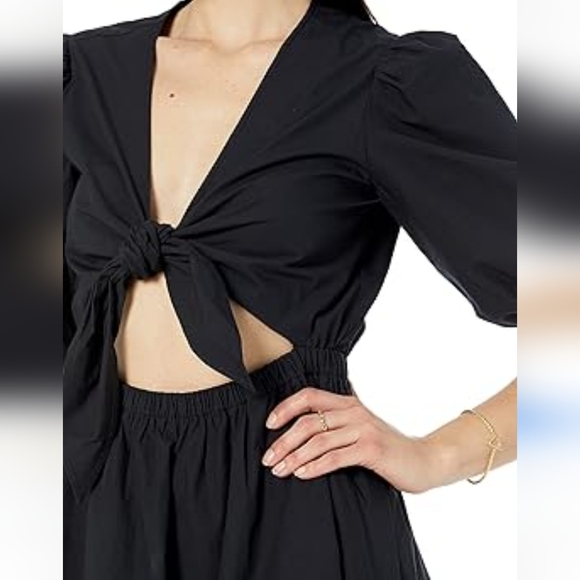 The Drop Women's Black Prisha Cut-Out Poplin Midi Dress | Sz M | NWT - Picture 3 of 11